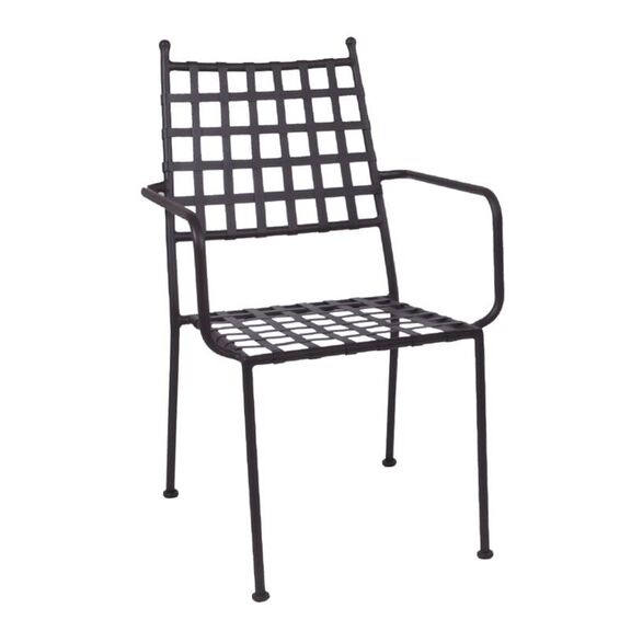 Paton Πολυθρόνα Κήπου Βεράντας, Μέταλλο Βαφή Sand Brown Mesh - Στοιβαζόμενη
