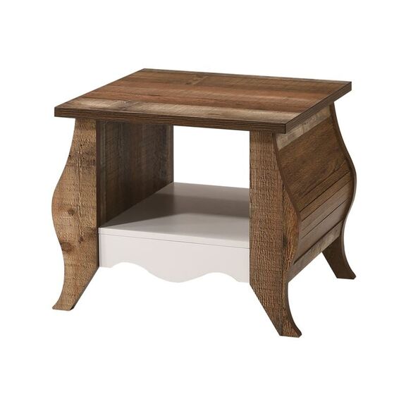 Scarlet Τραπεζάκι Σαλονιού Καθιστικού, Απόχρωση Antique oak - Άσπρο