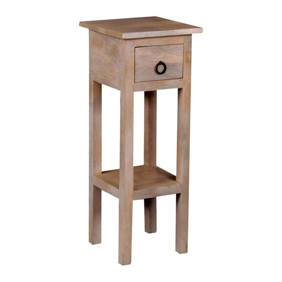 Classic Stand - Τραπεζάκι Βοηθητικό Η.65cm, 1 Συρτάρι, Ξύλο Ακακία Φυσικό
