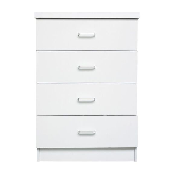 Drawer Συρταριέρα με 4 Συρτάρια, Απόχρωση Άσπρο