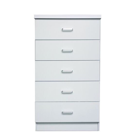Drawer Συρταριέρα με 5 Συρτάρια, Απόχρωση Άσπρο