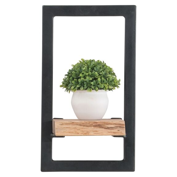 Lizard Frame Ράφι Μέταλλο Βαφή Μαύρο, Ξύλο Ακακία Φυσικό