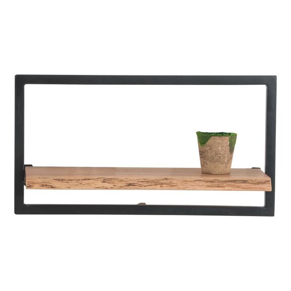 Lizard Frame Ράφι Μέταλλο Βαφή Μαύρο, Ξύλο Ακακία Φυσικό