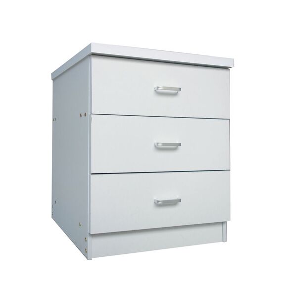 Drawer Συρταριέρα με 3 Συρτάρια, Απόχρωση Άσπρο