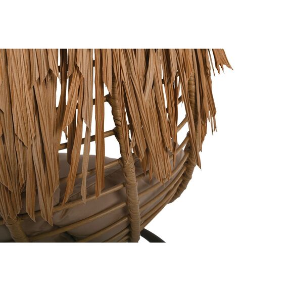 Salsa Tropic Κρεμαστή Πολυθρόνα, Wicker Φυσικό, Μέταλλο Brown, Μαξιλάρι Μπεζ