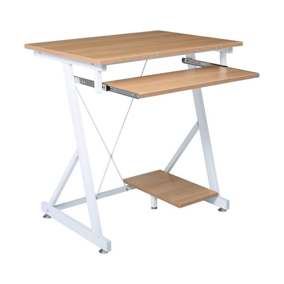 Unit Γραφείο η/υ Μέταλλο Βαφή Άσπρο, Melamine Απόχρωση Sonoma