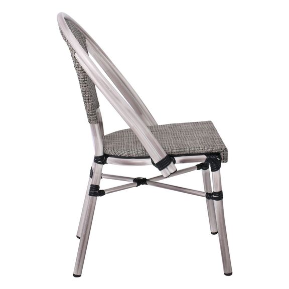 Costa Καρέκλα Dining Αλουμινίου, Απόχρωση Antique Grey -Textilene Μπεζ