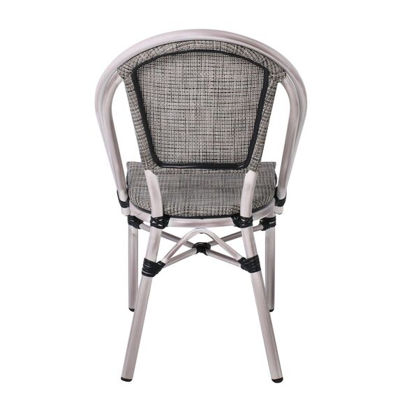Costa Καρέκλα Dining Αλουμινίου, Απόχρωση Antique Grey -Textilene Μπεζ