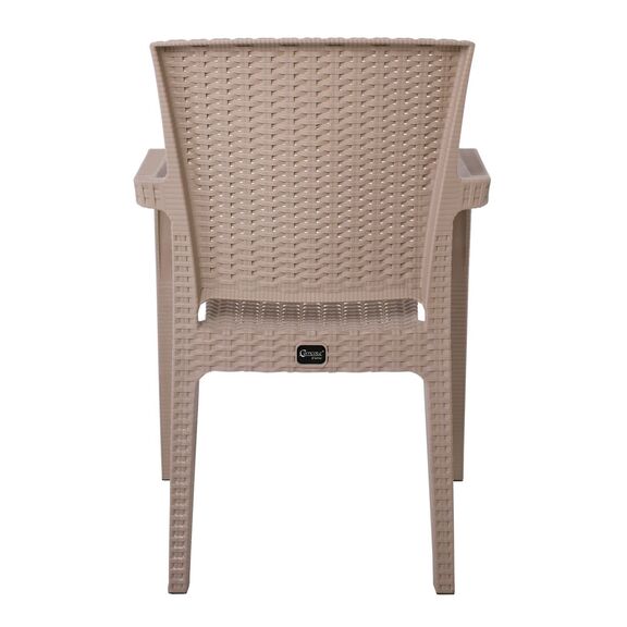 Lora Πολυθρόνα Κήπου Στοιβαζόμενη, pp (Rattan Look) Απόχρωση Cappuccino