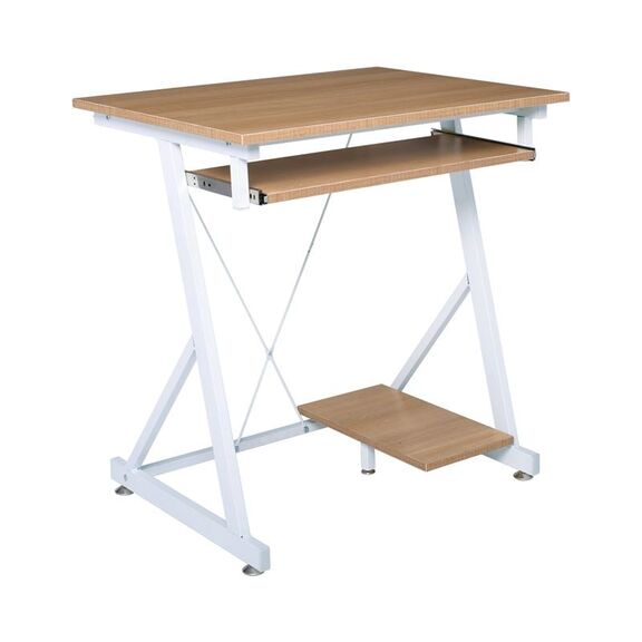 Unit Γραφείο η/υ Μέταλλο Βαφή Άσπρο, Melamine Απόχρωση Sonoma