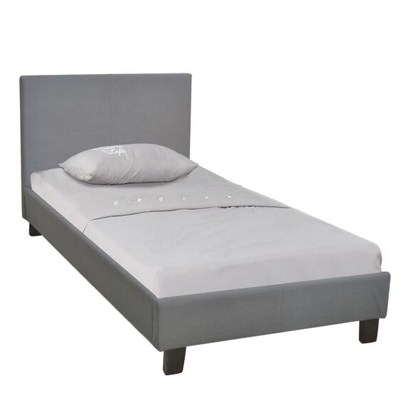 Wilton Κρεβάτι Μονό, για Στρώμα 90x190cm, Ύφασμα Γκρι