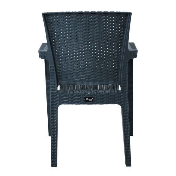 Lora Πολυθρόνα Κήπου Στοιβαζόμενη, pp (Rattan Look) Απόχρωση Ανθρακί