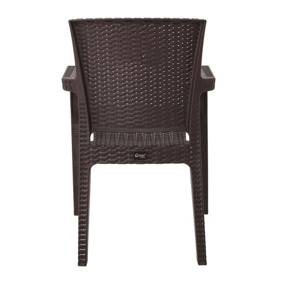 Lora Πολυθρόνα Κήπου Στοιβαζόμενη, pp (Rattan Look) Απόχρωση Καφέ Σκούρο