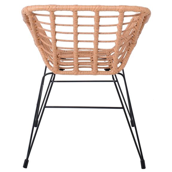 Salsa-s Πολυθρόνα Κήπου, Μέταλλο Βαφή Μαύρο, Wicker Φυσικό (Χωρίς Μαξιλάρι)
