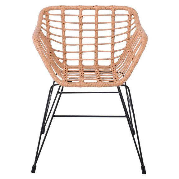 Salsa-s Πολυθρόνα Κήπου, Μέταλλο Βαφή Μαύρο, Wicker Φυσικό (Χωρίς Μαξιλάρι)