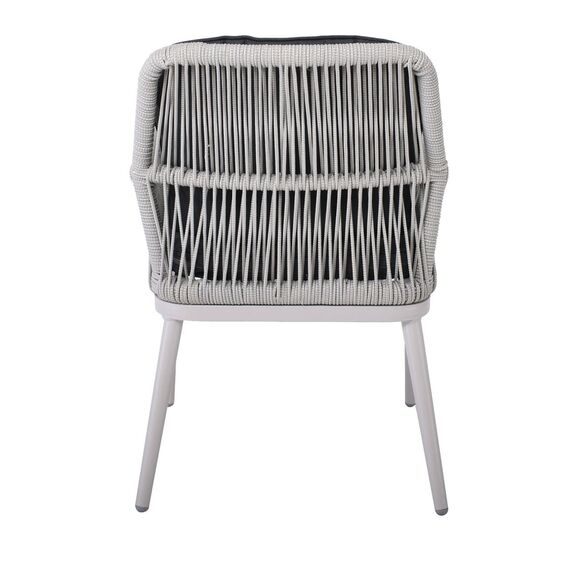 Alley Πολυθρόνα Τραπεζαρίας Κήπου Alu, Rope Grey 6mm, Μαξιλάρια Ανθρακί