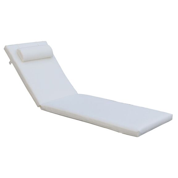Sunlounger Μαξιλάρι Ξαπλώστρας με Προσκέφαλο,  Ύφασμα Εκρού, Foam+polyester Φερμουάρ-Velcro