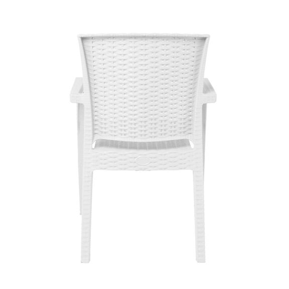 Lora-pro Πολυθρόνα Στοιβαζόμενη, pp (Rattan Look) Απόχρωση Άσπρο
