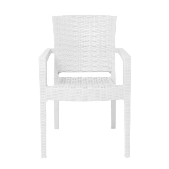 Lora-pro Πολυθρόνα Στοιβαζόμενη, pp (Rattan Look) Απόχρωση Άσπρο
