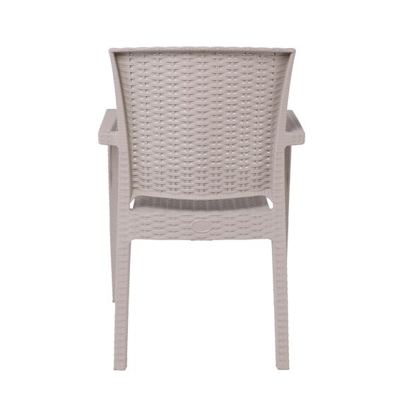 Lora-pro Πολυθρόνα Στοιβαζόμενη, pp (Rattan Look) Απόχρωση Μπεζ