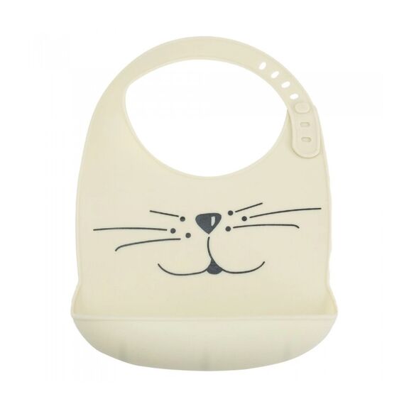 Σαλιάρα Σιλικόνης cat Μπεζ της Trois Kilos Sept