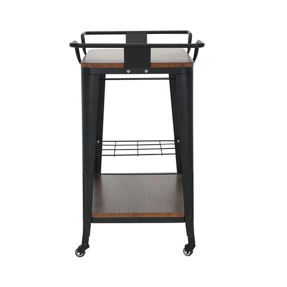 Relix Trolley bar-pro Μέταλλο Βαφή Μαύρο, mdf Απόχρωση Καρυδί