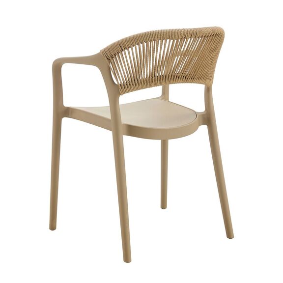 Donna Πολυθρόνα Στοιβαζόμενη, pp-uv Tortora, Rope Wicker Φυσικό