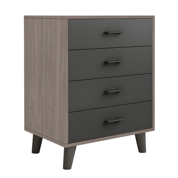 Eliot Συρταριέρα, με 4 Συρτάρια, Απόχρωση Sonoma oak-Grey