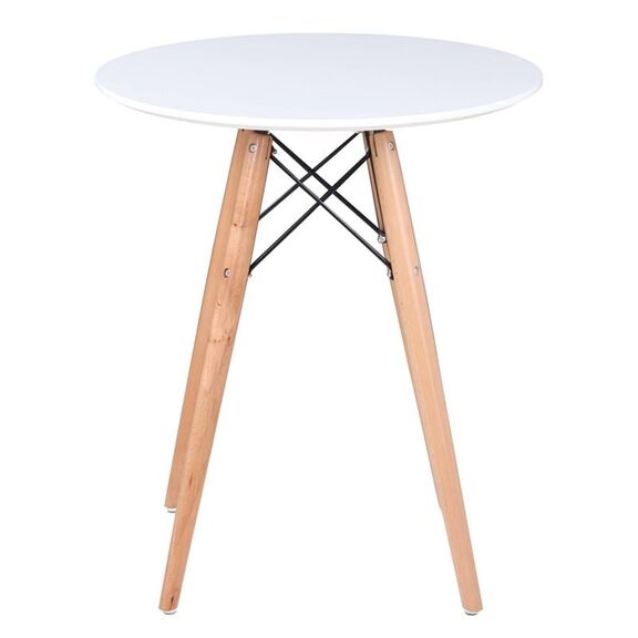 Art Wood Τραπέζι, Πόδια Οξιά Φυσικό, Επιφάνεια mdf Άσπρο