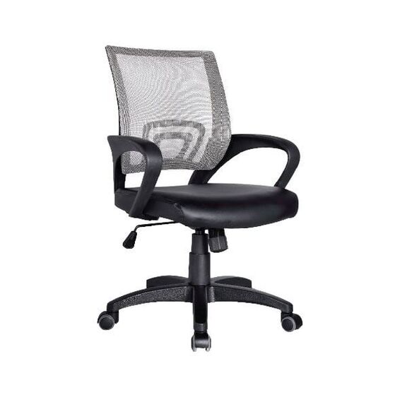 Bf2101 Πολυθρόνα-pro Γραφείου με Ανάκλιση, Γκρι Mesh - Μαύρο pu