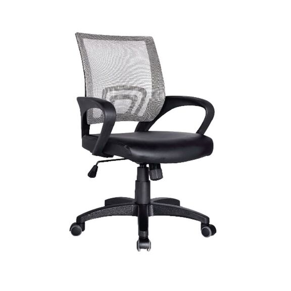 Bf2101 Πολυθρόνα-pro Γραφείου με Ανάκλιση, Γκρι Mesh - Μαύρο pu