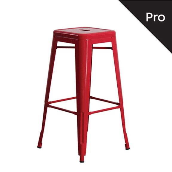 Relix Σκαμπό bar-Pro, Στοιβαζόμενο, Μέταλλο Βαφή Κόκκινο