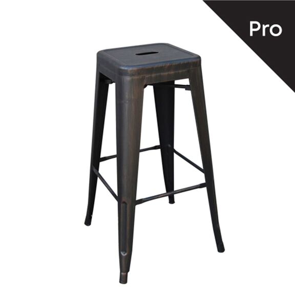 Relix Σκαμπό bar-Pro, Στοιβαζόμενο, Μέταλλο Βαφή Antique Black
