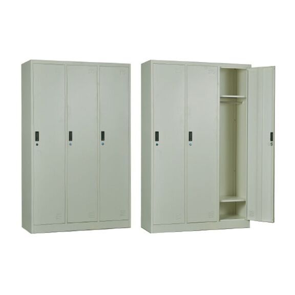Locker 3 Θέσεων Ερμάριο - ανά Θέση: 3 Ράφια, Θέσεις για Κρεμάστρες, Μέταλλο Βαφή Άσπρο