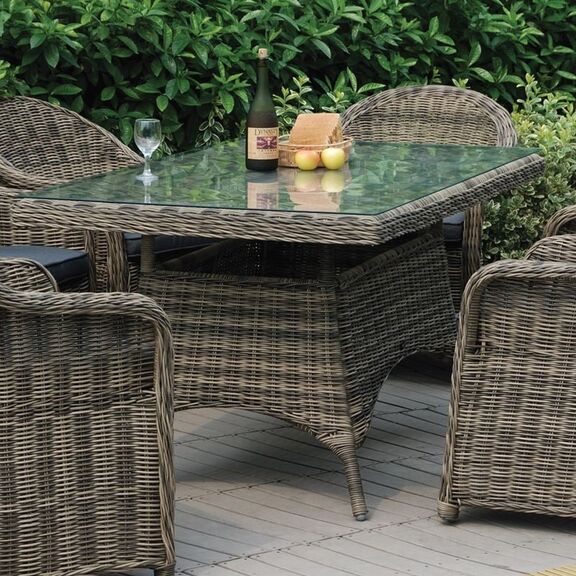 Montana Τραπέζι Dining Κήπου-Βεράντας Alu, Φ5mm Round Wicker Grey Brown