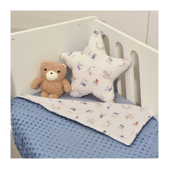 Oliver Baby Des.414 Minky Κουβέρτα Αγκαλιάς Διπλής Όψης ραφ 75x95