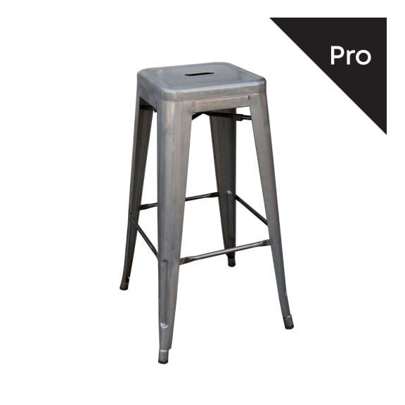 Relix Σκαμπό bar-Pro, Στοιβαζόμενο, Μέταλλο Βαφή Metal με Διακοσμητική Σκουριά