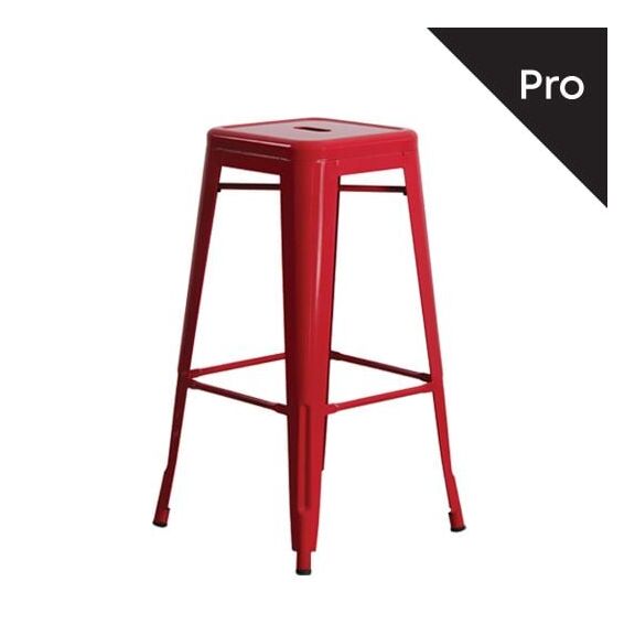 Relix Σκαμπό bar-Pro, Στοιβαζόμενο, Μέταλλο Βαφή Κόκκινο