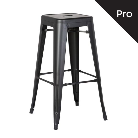 Relix Σκαμπό bar-Pro, Στοιβαζόμενο, Μέταλλο Βαφή Μαύρο Matte