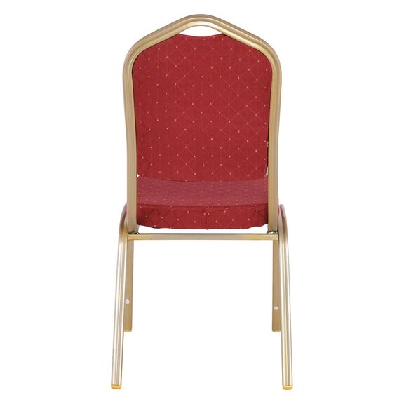 Hilton Καρέκλα Μέταλλο Βαφή Light Gold, Ύφασμα Κόκκινο