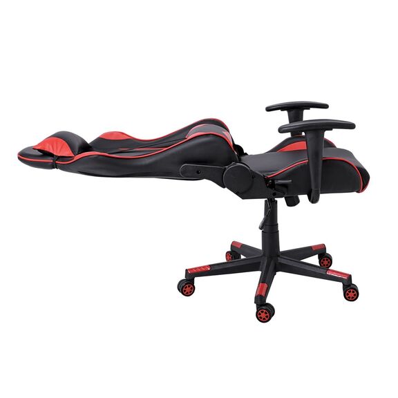 Bf8050 Gaming Πολυθρόνα Γραφείου, Ανάκλιση Πλάτης έως 90°, pu Μαύρο - Κόκκινο