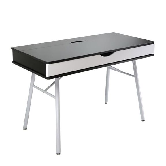 Γραφειο η/υ Μέταλλο Βαφή Άσπρο, Melamine Wenge