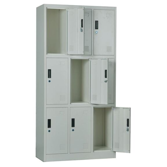 Locker 9 Θέσεων Φοριαμός - Ερμάριο, Μέταλλο Βαφή Γκρι