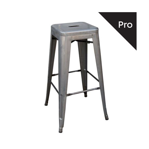 Relix Σκαμπό bar-pro H.67cm, Στοιβαζόμενο, Μέταλλο Βαφή Metal με Διακοσμητική Σκουριά