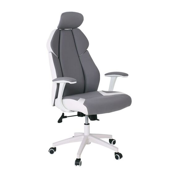 Bf8300 Πολυθρόνα Γραφείου Διευθυντή, Microfiber Γκρι pu Άσπρο