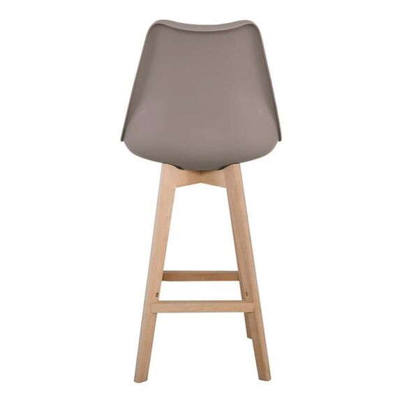 Martin Σκαμπό bar Οξιά Φυσικό, pp-pu Sand Beige, Μονταρισμένη Ταπετσαρία