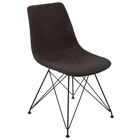 Panton Καρέκλα Μέταλλο Βαφή Μαύρη, pu Vintage Black