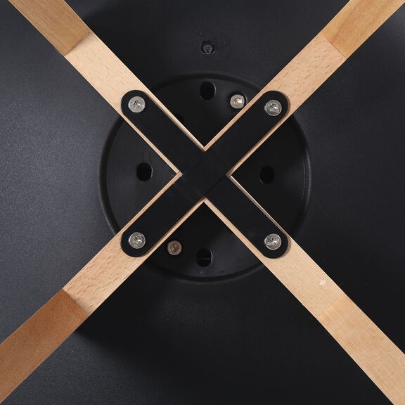 Martin Καρέκλα Τραπεζαρίας Κουζίνας, Metal Cross Ξύλο, ρρ Μαύρο, Αμοντάριστη Ταπετσαρία