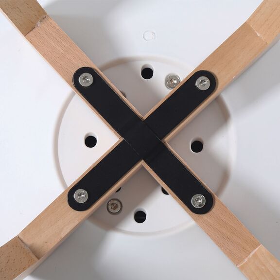 Martin Καρέκλα Τραπεζαρίας Κουζίνας, Metal Cross Ξύλο, pp Άσπρο, Αμοντάριστη Ταπετσαρία