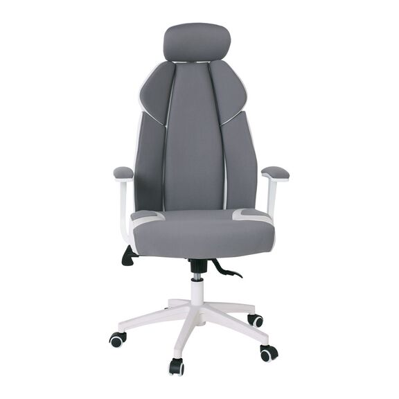 Bf8300 Πολυθρόνα Γραφείου Διευθυντή, Microfiber Γκρι pu Άσπρο